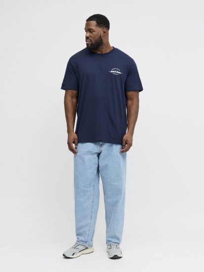 Jack & Jones Brandon T-Shirt Blue - Trička - Trička nadměrné velikosti - 2XL-14XL