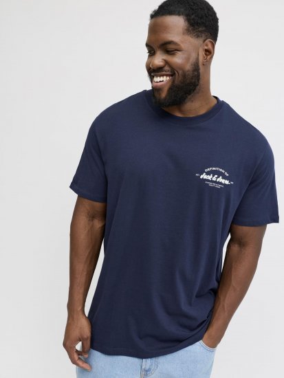 Jack & Jones Brandon T-Shirt Blue - Trička - Trička nadměrné velikosti - 2XL-14XL