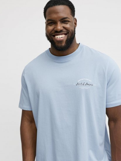 Jack & Jones Brandon T-Shirt Celestial Blue - Trička - Trička nadměrné velikosti - 2XL-14XL