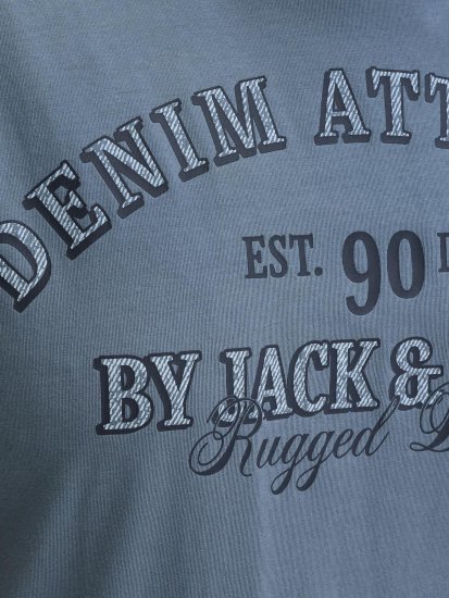 Jack & Jones Edenver T-Shirt Blue - Trička - Trička nadměrné velikosti - 2XL-14XL