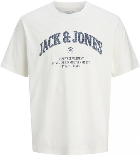 Jack & Jones Edenver T-Shirt White - Trička - Trička nadměrné velikosti - 2XL-14XL