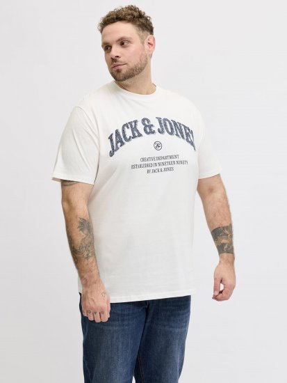 Jack & Jones Edenver T-Shirt White - Trička - Trička nadměrné velikosti - 2XL-14XL