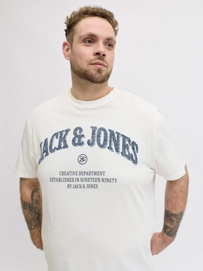 Jack & Jones Edenver T-Shirt White - Trička - Trička nadměrné velikosti - 2XL-14XL