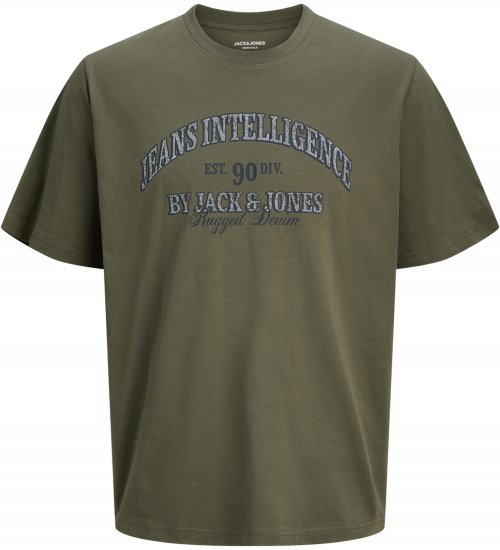 Jack & Jones Edenver T-Shirt Khaki - Trička - Trička nadměrné velikosti - 2XL-14XL