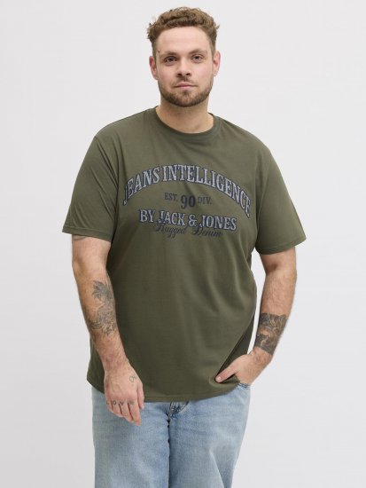 Jack & Jones Edenver T-Shirt Khaki - Trička - Trička nadměrné velikosti - 2XL-14XL