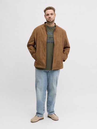 Jack & Jones Edenver T-Shirt Khaki - Trička - Trička nadměrné velikosti - 2XL-14XL