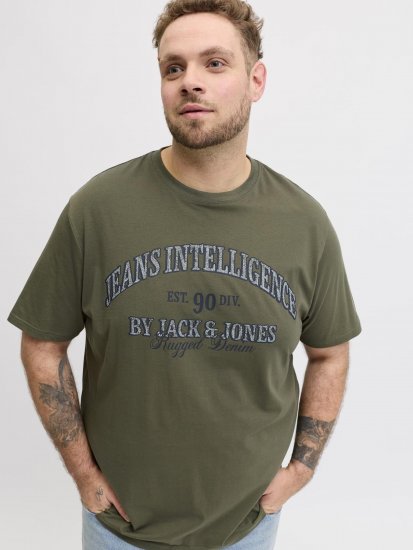 Jack & Jones Edenver T-Shirt Khaki - Trička - Trička nadměrné velikosti - 2XL-14XL