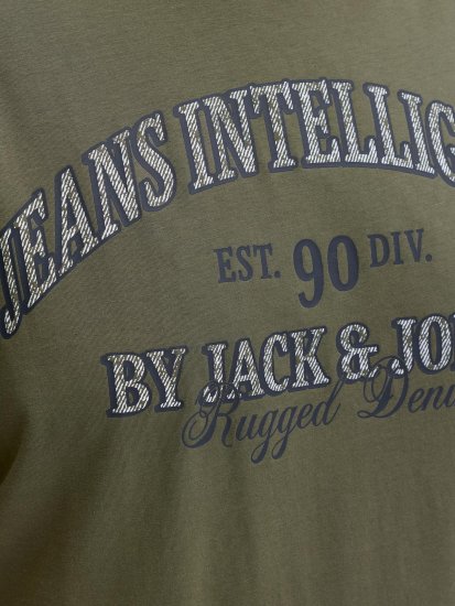 Jack & Jones Edenver T-Shirt Khaki - Trička - Trička nadměrné velikosti - 2XL-14XL