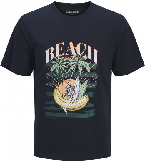 Jack & Jones King Crew Neck T-Shirt Navy - Trička s potiskem - Trička s potiskem - 2XL-8XL
