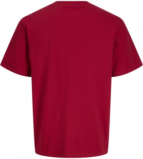 Jack & Jones Catskills Tričko Červené - Trička - Trička nadměrné velikosti - 2XL-14XL