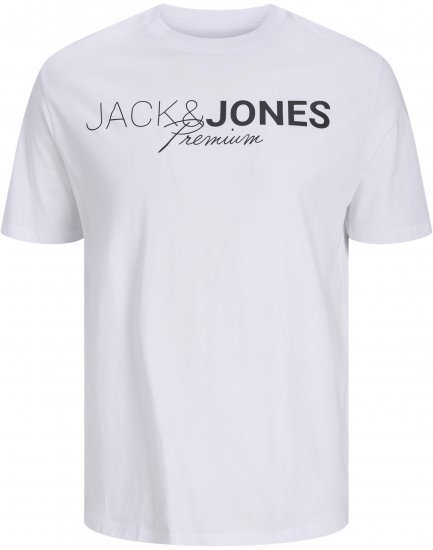 Jack & Jones Blaneo Short Sleeve T-Shirt White - Trička - Trička nadměrné velikosti - 2XL-14XL