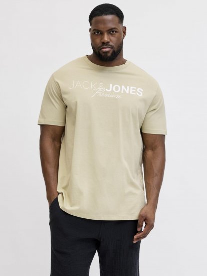 Jack & Jones Blaneo Short Sleeve T-shirt Beige - Trička - Trička nadměrné velikosti - 2XL-14XL
