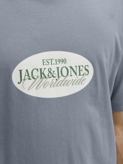 Jack & Jones Catskills Worldwide Tričko Modré - Trička - Trička nadměrné velikosti - 2XL-14XL