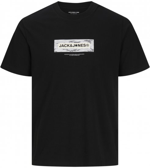 Jack & Jones Breeze Branded T-Shirt Black - Trička - Trička nadměrné velikosti - 2XL-14XL