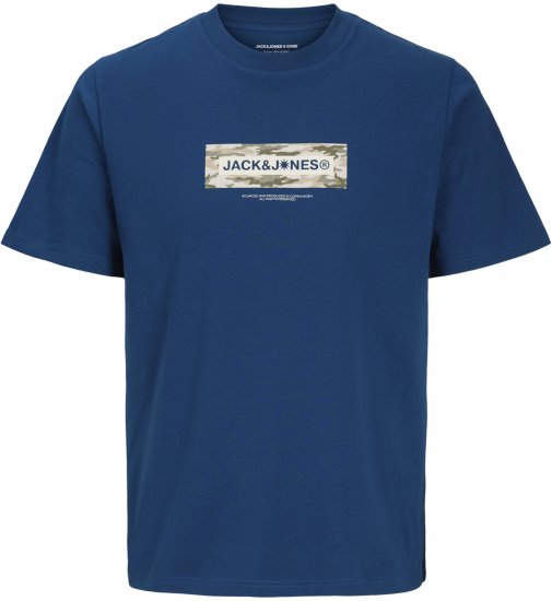 Jack & Jones Breeze Branded T-Shirt Blue - Trička - Trička nadměrné velikosti - 2XL-14XL