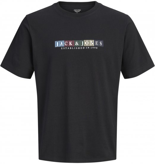 Jack & Jones Nantucket Branding Tričko Černé - Trička - Trička nadměrné velikosti - 2XL-14XL