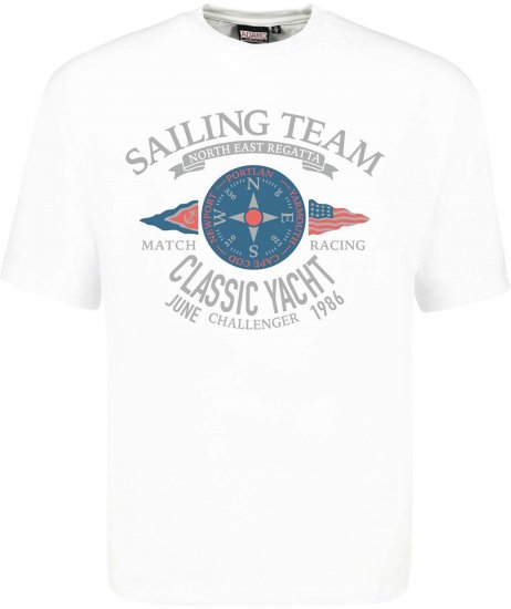 Adamo Sailing Comfort Fit T-Shirt White - Trička s potiskem - Trička s potiskem - 2XL-8XL