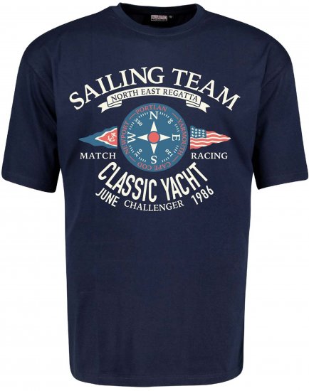 Adamo Sailing Comfort Fit T-Shirt Navy - Trička s potiskem - Trička s potiskem - 2XL-8XL