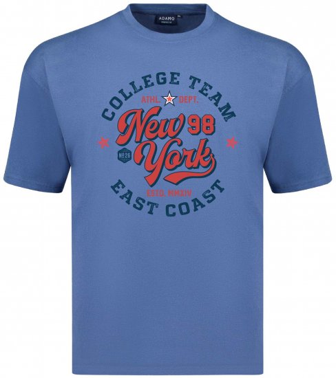 Adamo College Comfort Fit T-Shirt Blue - Trička s potiskem - Trička s potiskem - 2XL-8XL