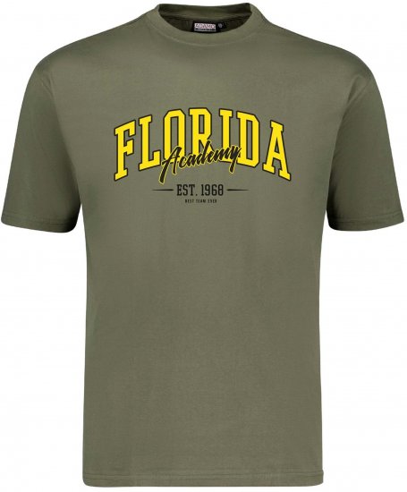 Adamo Florida Comfort Fit T-Shirt Olive Green - Trička - Trička nadměrné velikosti - 2XL-14XL