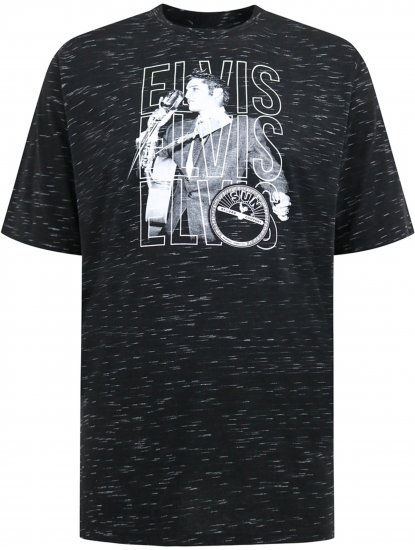 D555 Official Elvis Presley Printed T-Shirt Black - Trička s potiskem - Trička s potiskem - 2XL-8XL