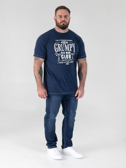 D555 Cooper Grumpy Old Man Printed T-Shirt Navy - Trička s potiskem - Trička s potiskem - 2XL-8XL