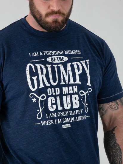 D555 Cooper Grumpy Old Man Printed T-Shirt Navy - Trička s potiskem - Trička s potiskem - 2XL-8XL