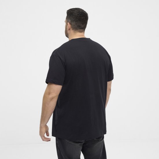 North Latitude 53333 Grid Printed T-Shirt Black - Trička - Trička nadměrné velikosti - 2XL-14XL