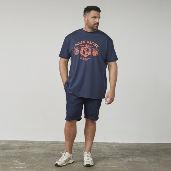 North Latitude 61121 Tričko S Potiskem Námořnická Modrá - Trička - Trička nadměrné velikosti - 2XL-14XL