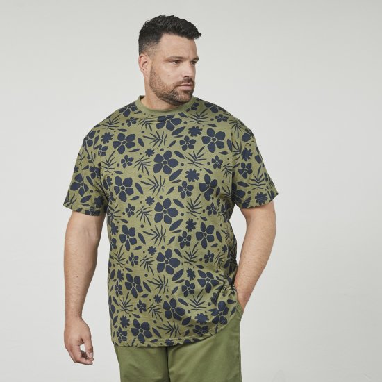 North Latitude 61123 Tričko S Celoplošným Potiskem Olivově Zelená - Trička - Trička nadměrné velikosti - 2XL-14XL