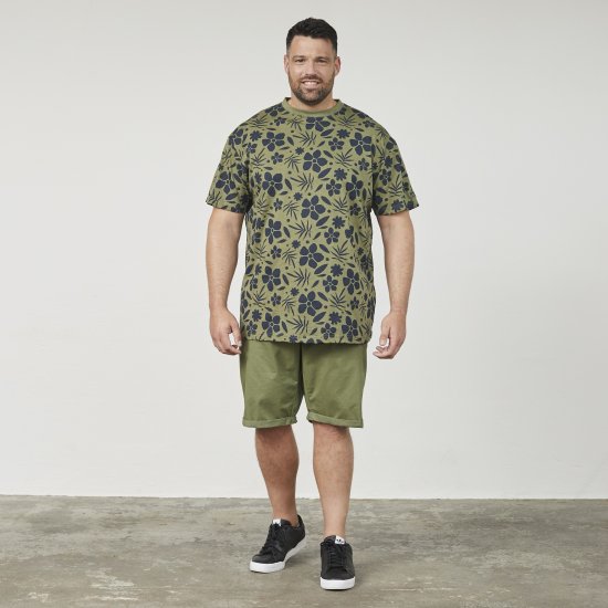 North Latitude 61123 Tričko S Celoplošným Potiskem Olivově Zelená - Trička - Trička nadměrné velikosti - 2XL-14XL