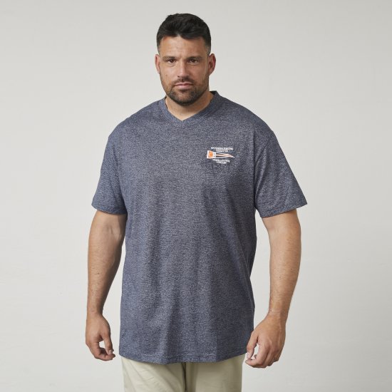 North Latitude 61124 Pruhované Tričko Námořnická Modrá - Trička - Trička nadměrné velikosti - 2XL-14XL