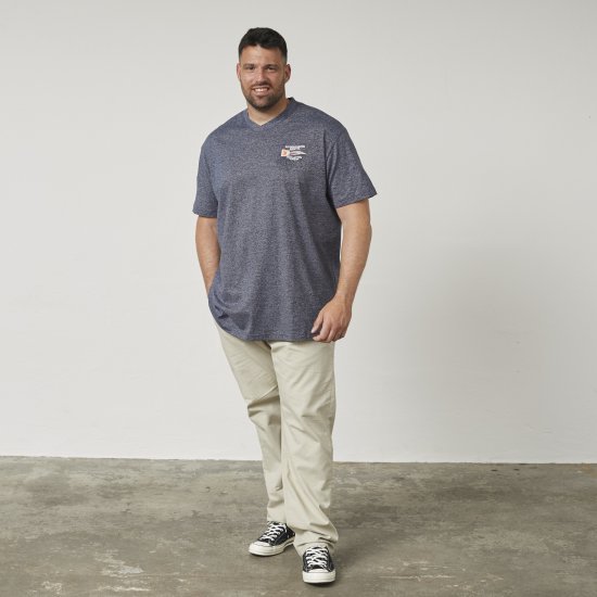 North Latitude 61124 Pruhované Tričko Námořnická Modrá - Trička - Trička nadměrné velikosti - 2XL-14XL