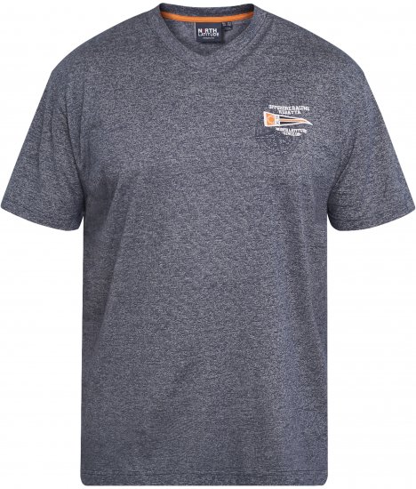 North Latitude 61124 Pruhované Tričko Námořnická Modrá - Trička - Trička nadměrné velikosti - 2XL-14XL