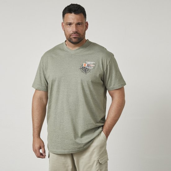 North Latitude 61124 Pruhované Tričko Olivově Zelená - Trička - Trička nadměrné velikosti - 2XL-14XL