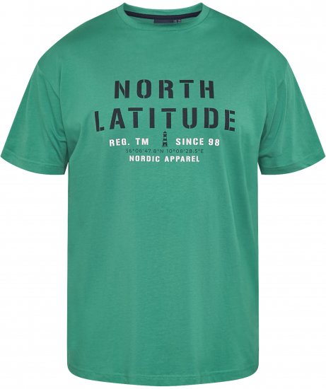 North Latitude 61135 Tričko S Potiskem Zelená - Trička - Trička nadměrné velikosti - 2XL-14XL