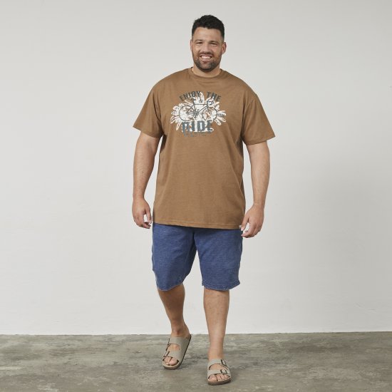North Latitude 61315 Tričko S Potiskem Camel - Trička - Trička nadměrné velikosti - 2XL-14XL