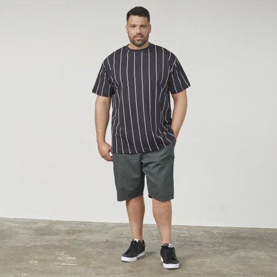 North Latitude 61319 Pruhované Tričko Černá - Trička - Trička nadměrné velikosti - 2XL-14XL