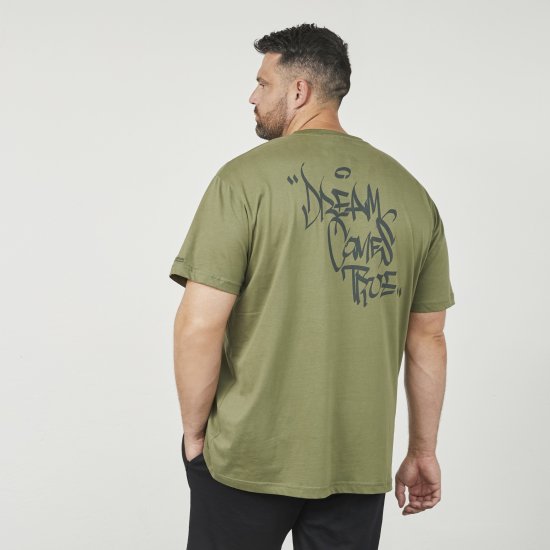 North Latitude 61320 Tričko S Potiskem Na Zádech Olivově Zelená - Trička - Trička nadměrné velikosti - 2XL-14XL