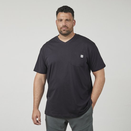 North Latitude 61322 Tričko S Výstřihem Do V Černá - Trička - Trička nadměrné velikosti - 2XL-14XL