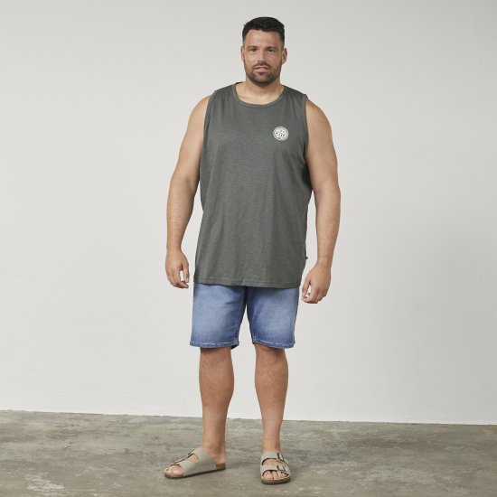 North Latitude 61323 Tílko Slub Tmavě Prachově Zelená - Trička - Trička nadměrné velikosti - 2XL-14XL