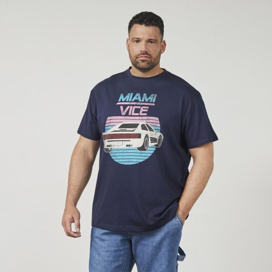 North Latitude 61351 MIAMI VICE Tričko Námořnická Modrá - Trička - Trička nadměrné velikosti - 2XL-14XL