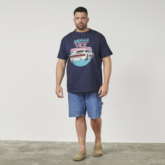 North Latitude 61351 MIAMI VICE Tričko Námořnická Modrá - Trička - Trička nadměrné velikosti - 2XL-14XL
