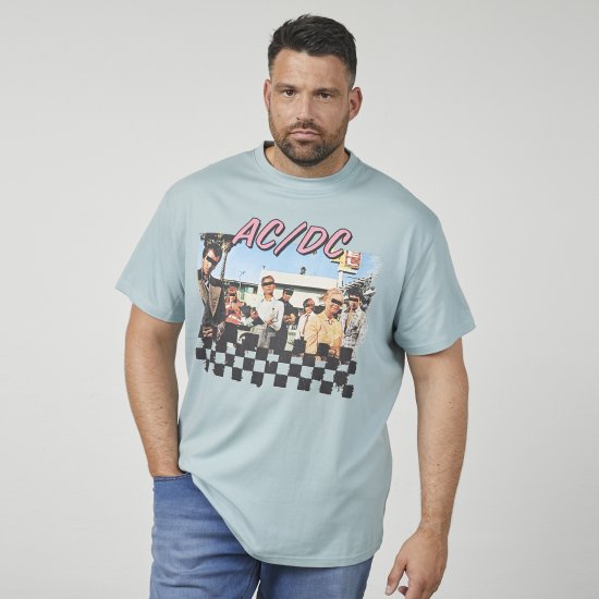 North Latitude 61352 AC/DC Tričko Prachově Modrá - Trička - Trička nadměrné velikosti - 2XL-14XL