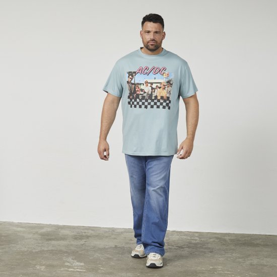 North Latitude 61352 AC/DC Tričko Prachově Modrá - Trička - Trička nadměrné velikosti - 2XL-14XL