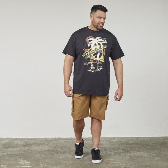 North Latitude 61360 Tričko S Potiskem Černá - Trička - Trička nadměrné velikosti - 2XL-14XL