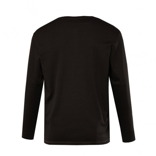 JP1880 T-Shirt Henley Long Sleeve Striped Brown TALL - PÁNSKÉ OBLEČENÍ MT-6XLT - TALL-velikosti
