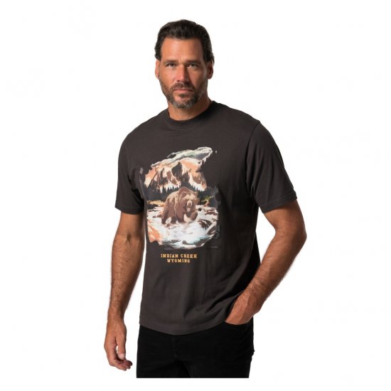 JP1880 T-Shirt Indian Creek Anthracite TALL - PÁNSKÉ OBLEČENÍ MT-6XLT - TALL-velikosti