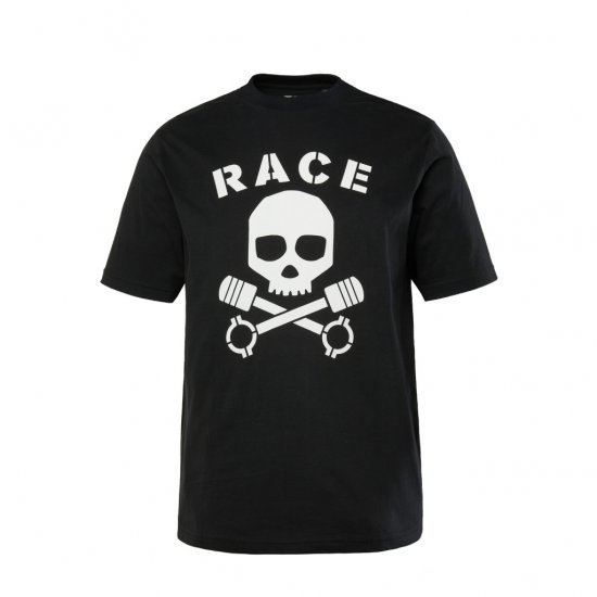 JP1880 T-Shirt Short Sleeve Skull Race Black - Trička - Trička nadměrné velikosti - 2XL-14XL
