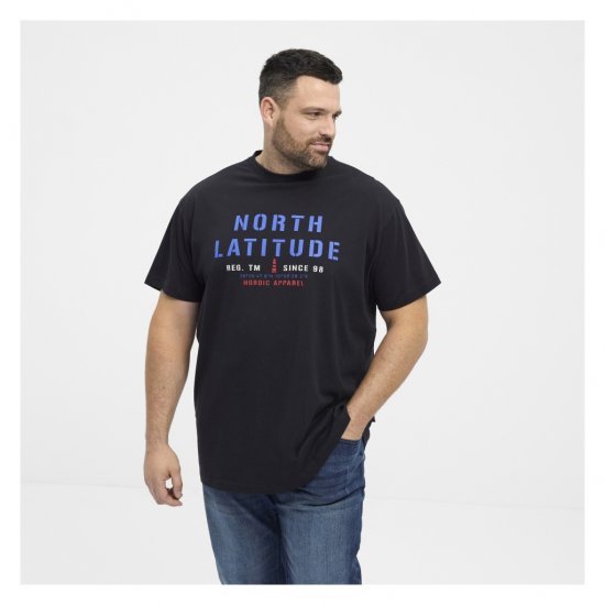 North Latitude Logo T-Shirt Black - Trička - Trička nadměrné velikosti - 2XL-14XL